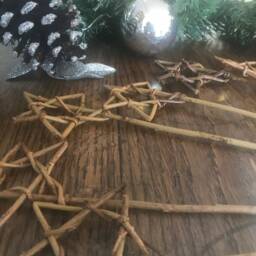 10 X Christmas Star, Wands Pack Of 10, Party Bag Gift, Craft Projects, Decorations, Eco Friendly, 9Th Wedding Anniversary - thumbnail 3