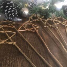 10 X Christmas Star, Wands Pack Of 10, Party Bag Gift, Craft Projects, Decorations, Eco Friendly, 9Th Wedding Anniversary - thumbnail 2