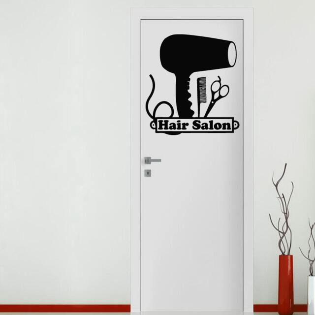 Wall Decals Hair Salon Scissors Blow Dryer ??omb Decal Vinyl Sticker Home Art Bedroom Decor Beauty Salon Living Room Murals Ms643 - image 1