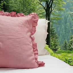 Dusty Rose/Blush Linen Bedding Set, Bohemian Home Decor, Rustic Bedding, Queen, King, Full Size Bedding - thumbnail 2