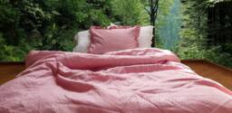 Dusty Rose/Blush Linen Bedding Set, Bohemian Home Decor, Rustic Bedding, Queen, King, Full Size Bedding - thumbnail 1