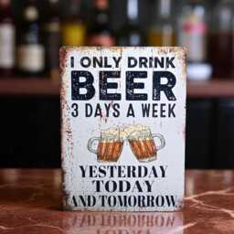 Funny Beer Metal Bar Sign - Rustic Man Cave Wall Art Decor Gift For Dad - thumbnail 1