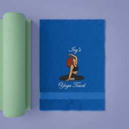 Personalised Yoga Towel - Custom Embroidered Name With Pose Design Gifts For Women - thumbnail 2