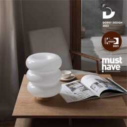 Table Lamp With White Glass & Brass Base - thumbnail 2
