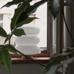 Table Lamp With White Glass & Brass Base - thumbnail 3