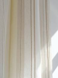 Evie Sheer Curtain, Striped Curtain With Linen Texture, Light Filtering Panel, Customn For Livingroom & Bedroom, 1Pc - thumbnail 1