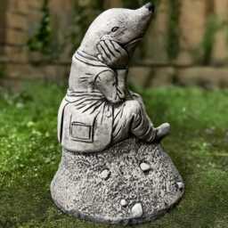 Mole Garden Statue Concrete Animal Sculpture Storybook Character Decoration Stone Sitting Mole Ornament Outdoor Gift Figurine Handmade Art - thumbnail 2