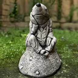 Mole Garden Statue Concrete Animal Sculpture Storybook Character Decoration Stone Sitting Mole Ornament Outdoor Gift Figurine Handmade Art - thumbnail 4