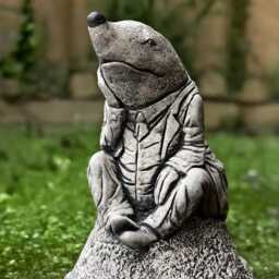 Mole Garden Statue Concrete Animal Sculpture Storybook Character Decoration Stone Sitting Mole Ornament Outdoor Gift Figurine Handmade Art - thumbnail 3