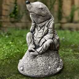 Mole Garden Statue Concrete Animal Sculpture Storybook Character Decoration Stone Sitting Mole Ornament Outdoor Gift Figurine Handmade Art - thumbnail 1