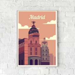 Madrid Vintage Travel Poster Retro Spain Wall Art - thumbnail 3