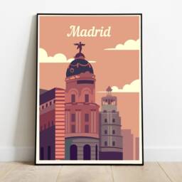 Madrid Vintage Travel Poster Retro Spain Wall Art - thumbnail 2