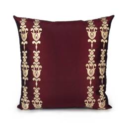 Burgundy Pillow, Decorative Boutique Throw Pillow Covers, Cushion Cover, Boho Accent Pillows, 100% Silk Pillow, Floral Embroidered