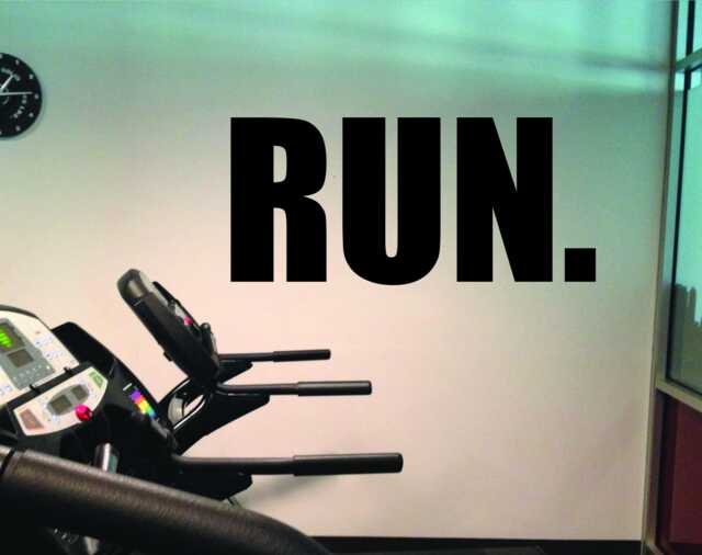 Large Gym Wall Decal, Run. Decal, Running Fitness Decor, Home Treadmill Decor, Training Decor