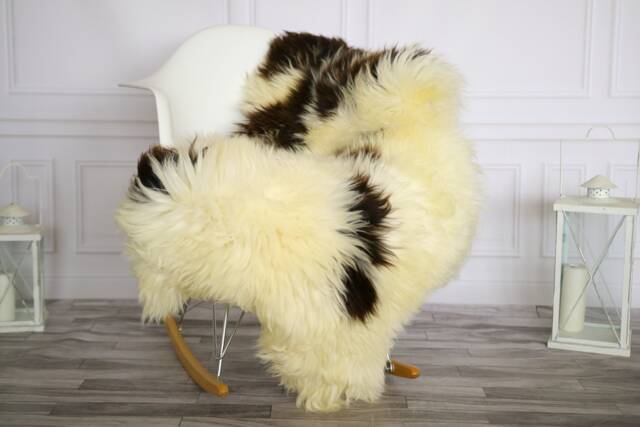 Sheepskin Rug - Real Shaggy Chair Cover Throw Beige Brown Home Decor #apriher23 - image 1
