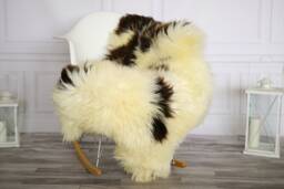 Sheepskin Rug - Real Shaggy Chair Cover Throw Beige Brown Home Decor #apriher23 - thumbnail 1