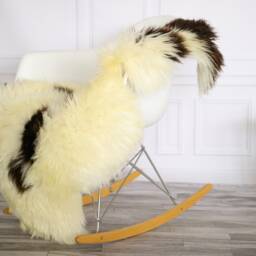 Sheepskin Rug - Real Shaggy Chair Cover Throw Beige Brown Home Decor #apriher23 - thumbnail 3