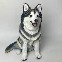 Pet Memorial, Clay Sculpture, Portrait, Dog Custom Sculpture With Toy - thumbnail 2