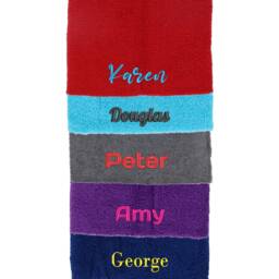 Personalised Embroidered Name On Towel - Custom Hand & Bath Towels Housewarming Gifts Kids Swim Sports All Colours - thumbnail 2