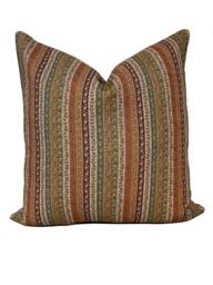 Mulberry Home Wild Stripe Spice Long Weekend Collection Double Sided Pillow Cover Cushion - thumbnail 1