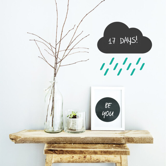 Chalkboard Rain Cloud Vinyl Wall Decal Sticker - image 1