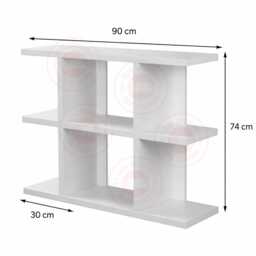 3 Tier White Wooden Bookcase Modern Display Bookshelf Shelves Storage Side Unit - thumbnail 3
