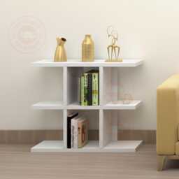 3 Tier White Wooden Bookcase Modern Display Bookshelf Shelves Storage Side Unit - thumbnail 1