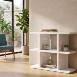 3 Tier White Wooden Bookcase Modern Display Bookshelf Shelves Storage Side Unit - thumbnail 2