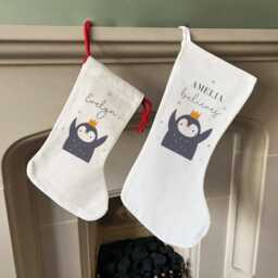 Personalised Christmas Stocking - Name Family Stockings Decorations Santa Penguin - thumbnail 4