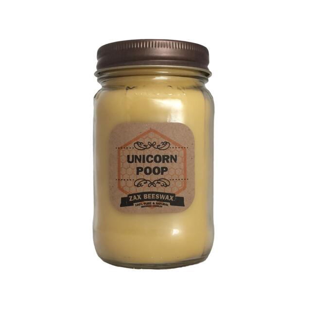 Unicorn Poop Scented Beeswax Mason Jar Candle - 16 Oz