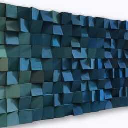 Reclaimed Wood Mosaic Wall Art - Blue Ombre Sculpture - thumbnail 4