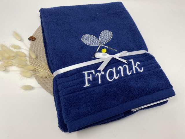 Towel Bath Guest 500 G/Meter Personalized Sport 08 Tennis Badminton Squash Racket Name Embroidery Fitness - image 1