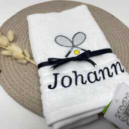 Towel Bath Guest 500 G/Meter Personalized Sport 08 Tennis Badminton Squash Racket Name Embroidery Fitness - thumbnail 2