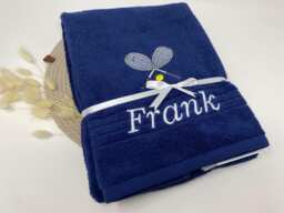 Towel Bath Guest 500 G/Meter Personalized Sport 08 Tennis Badminton Squash Racket Name Embroidery Fitness - thumbnail 1