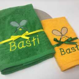 Towel Bath Guest 500 G/Meter Personalized Sport 08 Tennis Badminton Squash Racket Name Embroidery Fitness - thumbnail 3