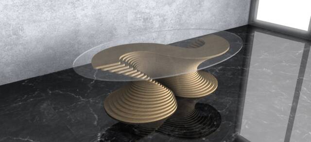 "Parametric Coffee Table [38] Cnc Files - ""S-Shaped" - image 1