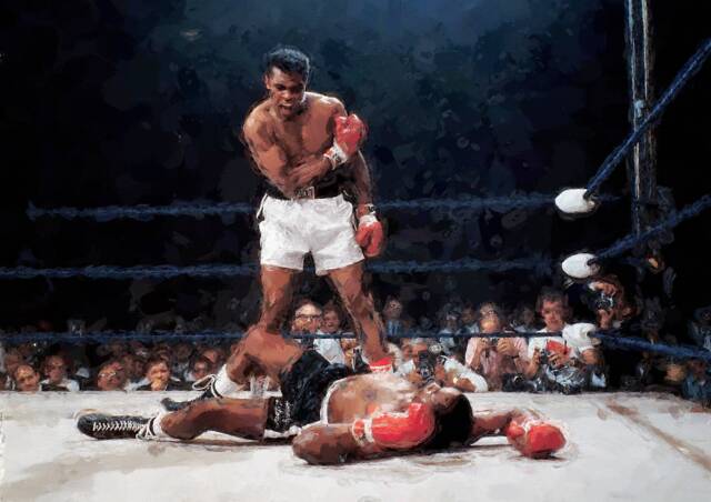 Muhammad Ali Sonny Liston Cassius Clay 1965 Art Painting Poster Print Gift A4/A3 A3+ - image 1