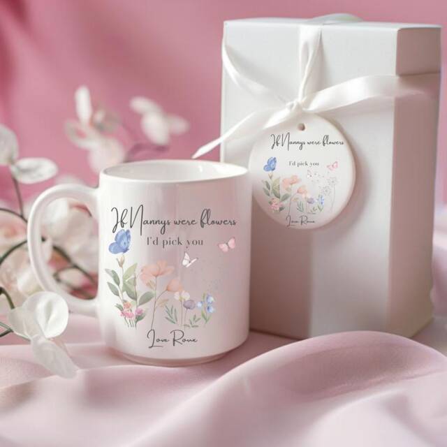Nanny Mug Gift, Personalised Gift For Mum Mug, Nanna Her, Mum, Granny Hanging & Vase - image 1