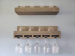 Wine Rack Bundle, Liquor Shelf, Bar Wooden Wine Cork Holder, Shelves, Floating Glass Holder
