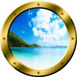 Fake Window 3D Ocean View Wall Decal Sea Porthole Peel & Stick Decor Vwaq Gp34 - thumbnail 2
