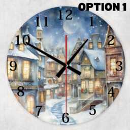 Silent Night Wall Clock - Round Glass, 20/30cm, Battery Operated, Quiet Tick