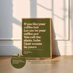 Custom Song Lyric Print - Music Poster Wall Art A5 A4 A3 Typographic Lyrics Decor Special Personalised Gift - thumbnail 3