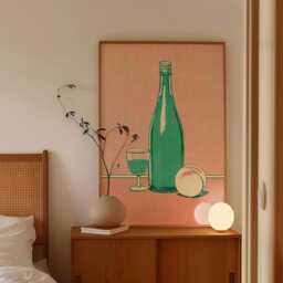 Green Bottle Poster, Caf?? Still Life Print, Kitchen Wall Art - thumbnail 2
