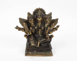 Ganesh With Five Heads Bronze Statue, 5.5 - thumbnail 1