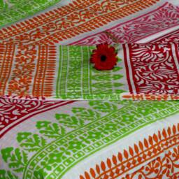 Hand Block Print Cotton Bedsheet, Bedspread, Bedding, Bed Linen, Flat Sheet.100 % Soft Premium Cotton.queen Size, Bed Sheet, Boho, Bohemian, Picnic - thumbnail 2