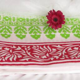 Hand Block Print Cotton Bedsheet, Bedspread, Bedding, Bed Linen, Flat Sheet.100 % Soft Premium Cotton.queen Size, Bed Sheet, Boho, Bohemian, Picnic - thumbnail 3