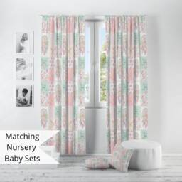 Pink Dream Catcher Nursery Curtains Handmade Cotton Window Covering - thumbnail 3