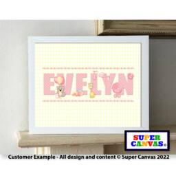 Newborn Baby Girl Daughter Personalised With Name Birth & Details Picture Framed Nursery Print Handmade 1st Birthday Christening Gift - thumbnail 2