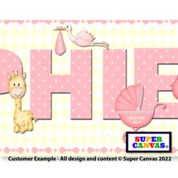 Newborn Baby Girl Daughter Personalised With Name Birth & Details Picture Framed Nursery Print Handmade 1st Birthday Christening Gift - thumbnail 4