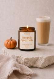 Pumpkin Spice 25H - Natural Scented Candle, Autumn Gift For Her, Aesthetic Interior Decoration, Halloween Candle